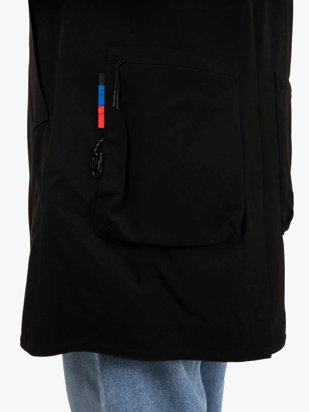Work free black gabardine trench coat