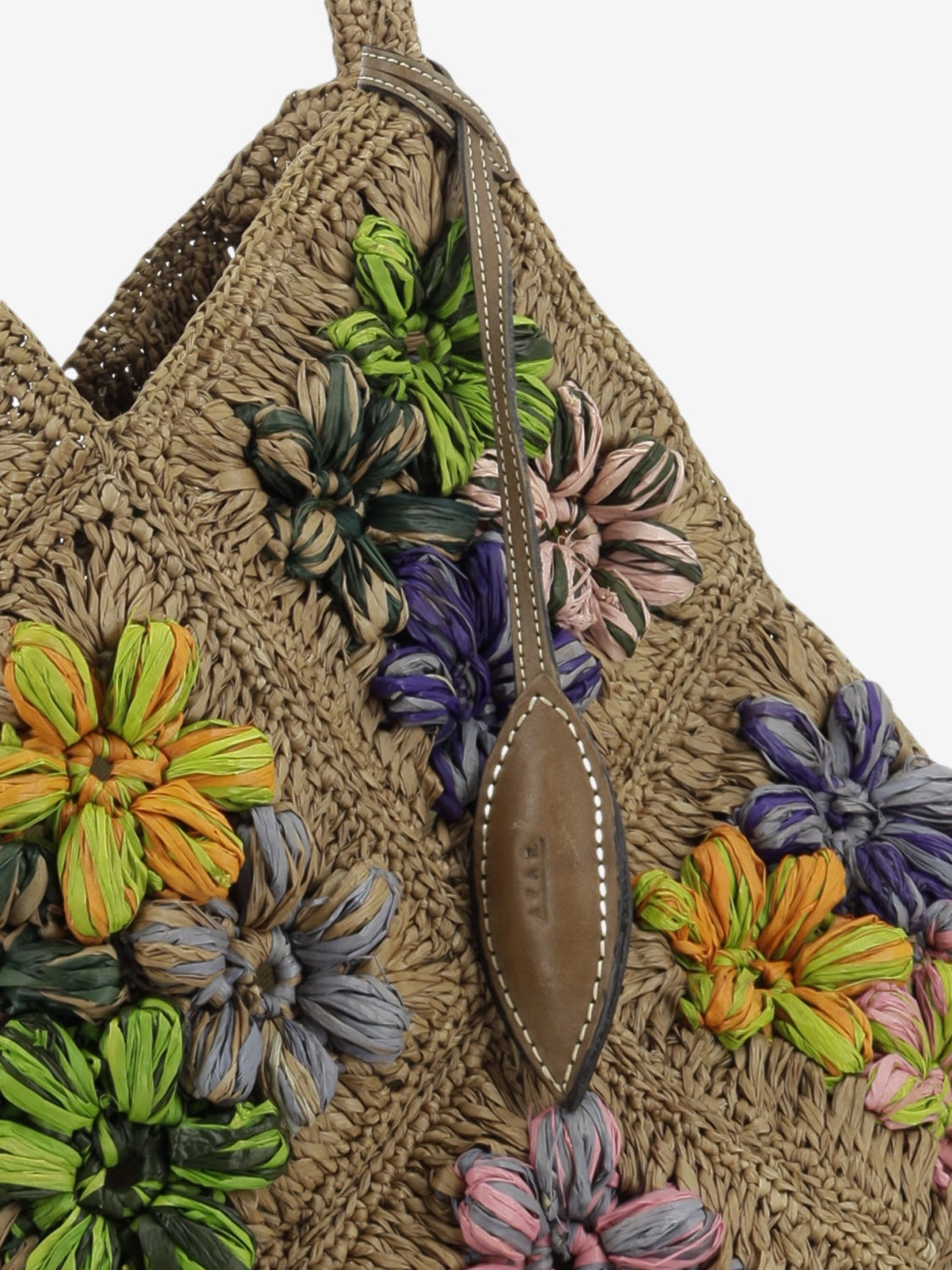 Shopper Desirè con fiori cognac / multicolor
