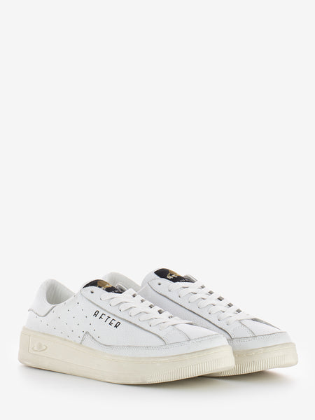 Sneakers Saturno basic full leather bianche