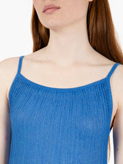 AGGEL KNITWEAR - Abito lungo filo lurex blu