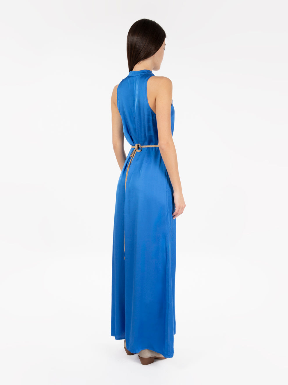 Abito lungo smanicato royal blue
