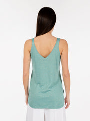 AGGEL KNITWEAR - Canotta in maglia e lurex teal