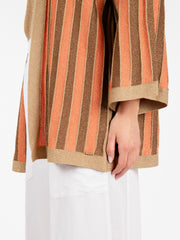 AGGEL KNITWEAR - Cardigan aperto lurex orange / bronze / tan gold