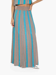 AGGEL KNITWEAR - Gonna lunga turchese / oro