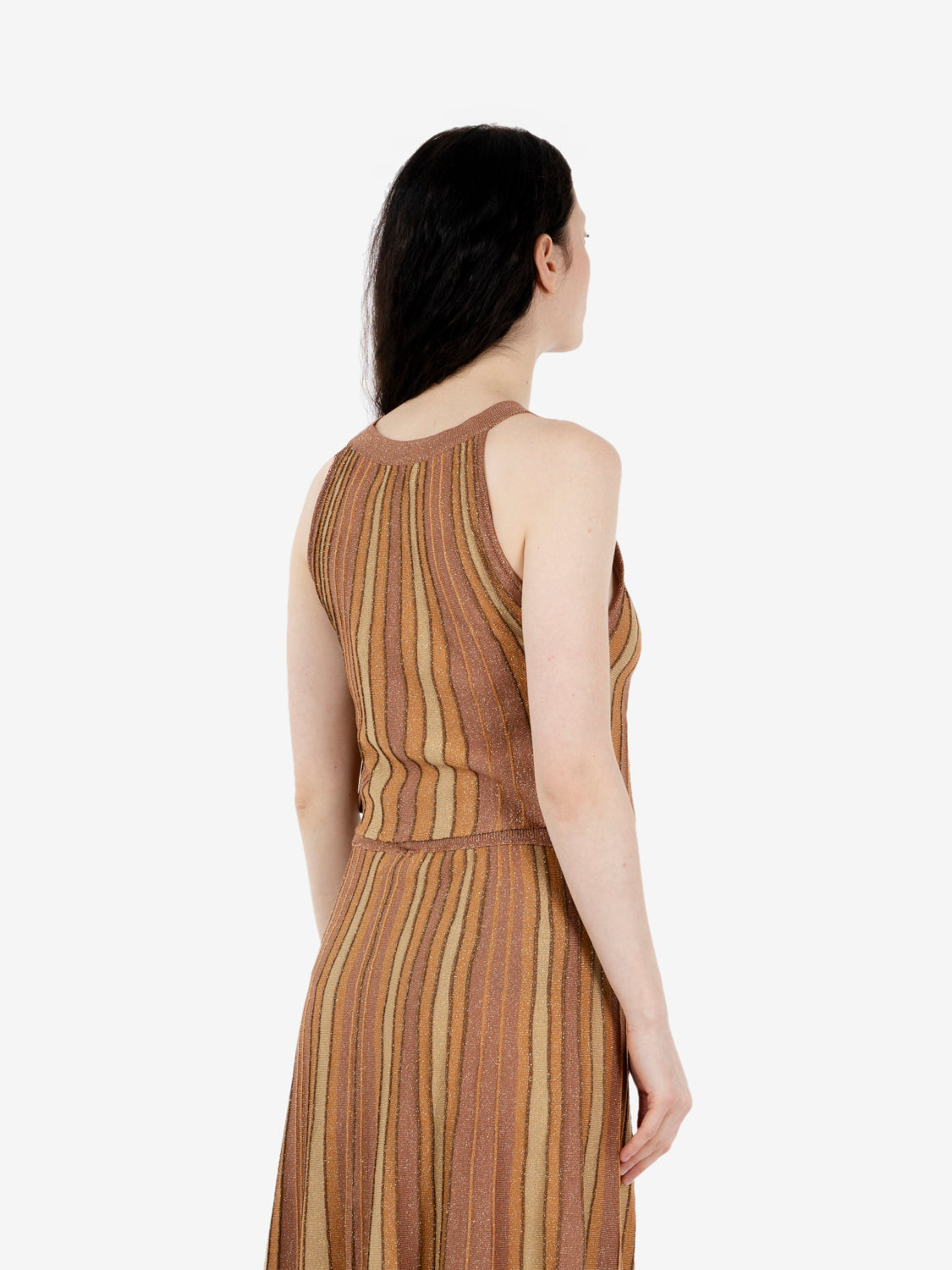 Lurex multicolored cropped tan gold / summer cam