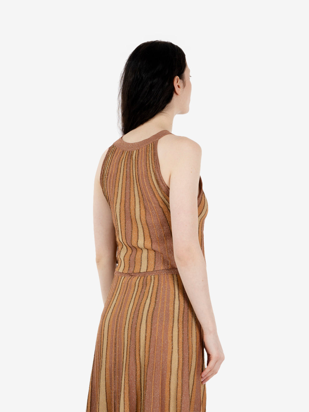 Lurex multicolored cropped tan gold / summer cam