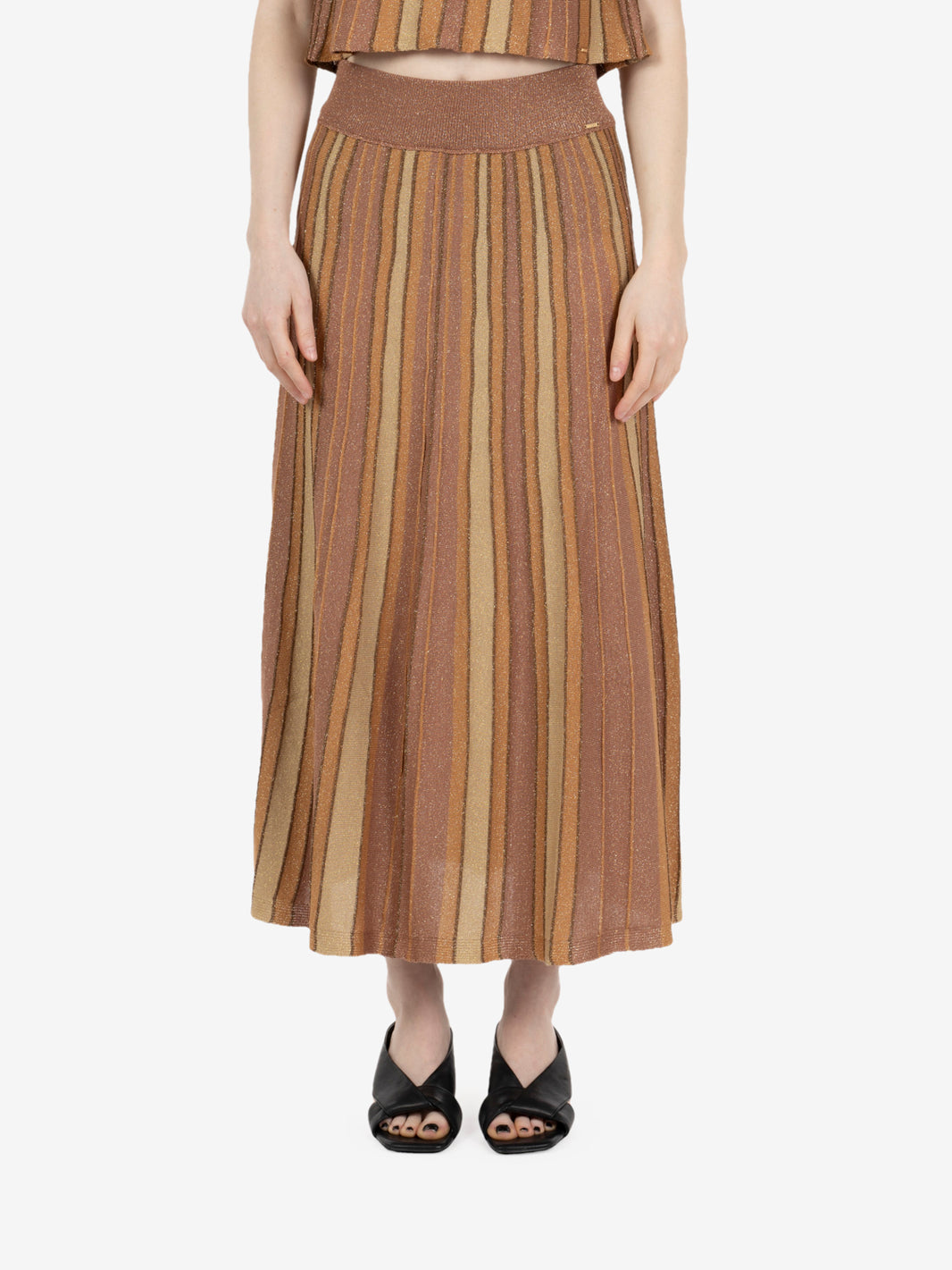 Lurex skirt tan gold / summer camel