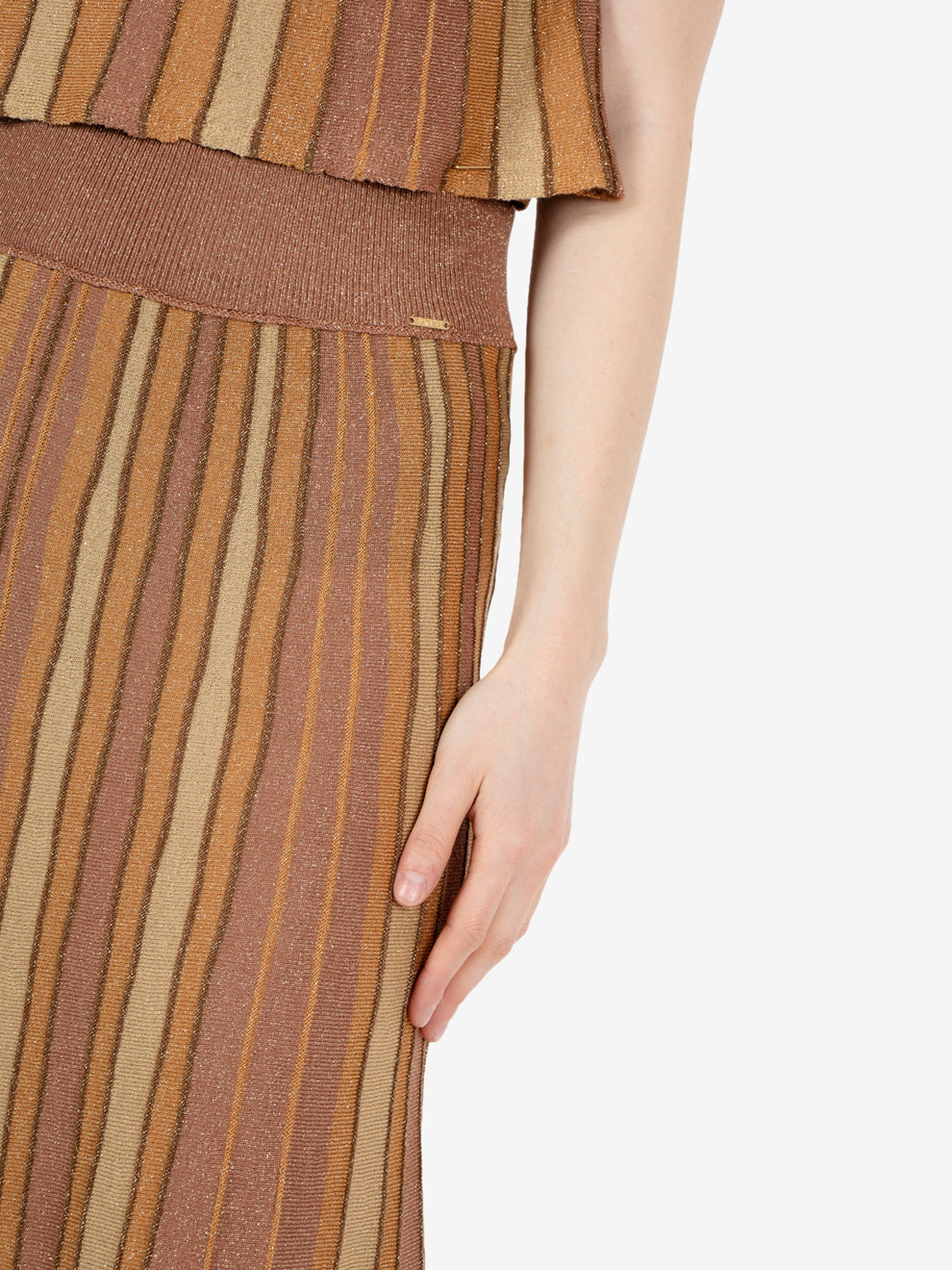 Lurex skirt tan gold / summer camel