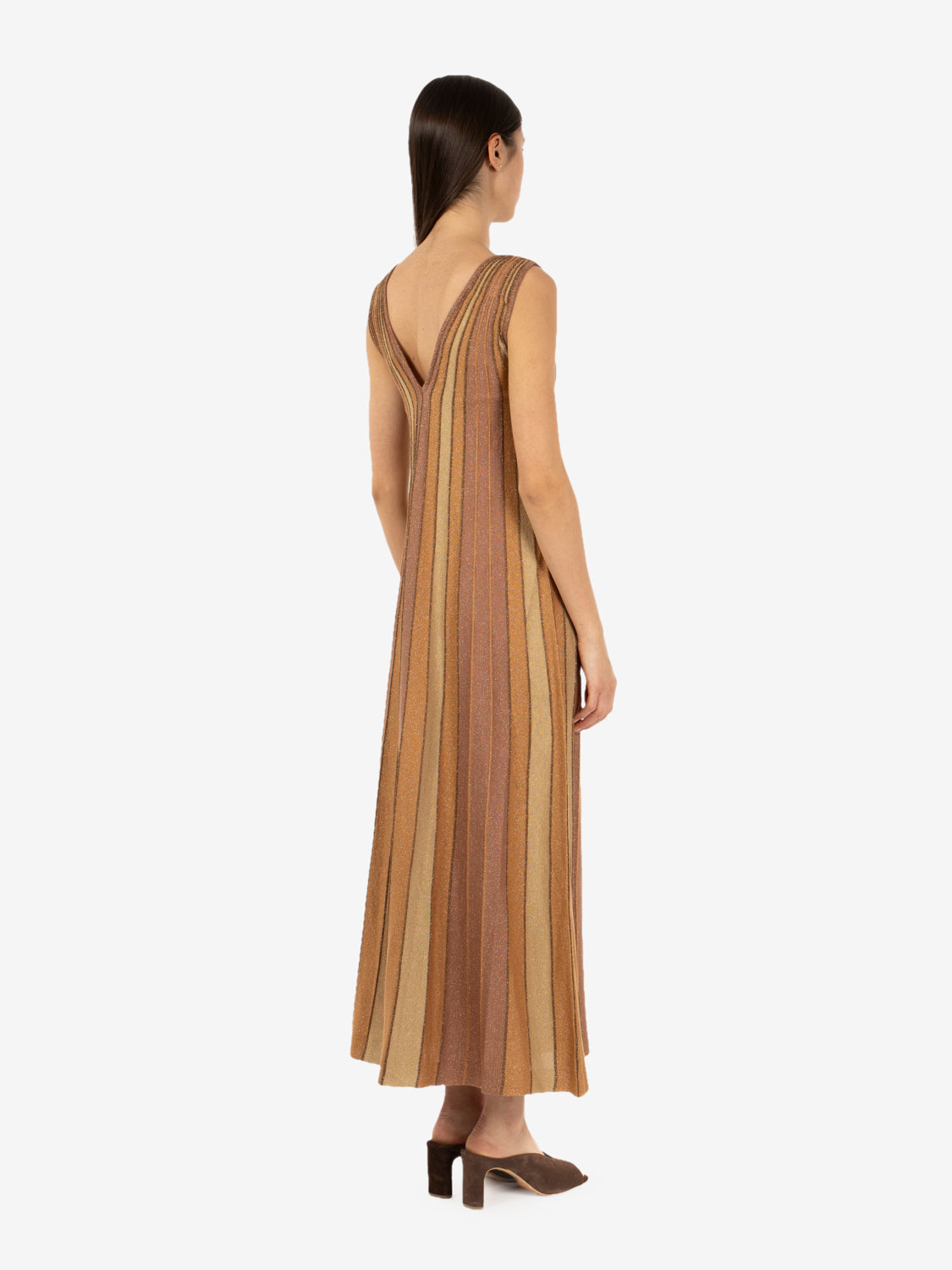Maxi dress lurex tan gold / summer