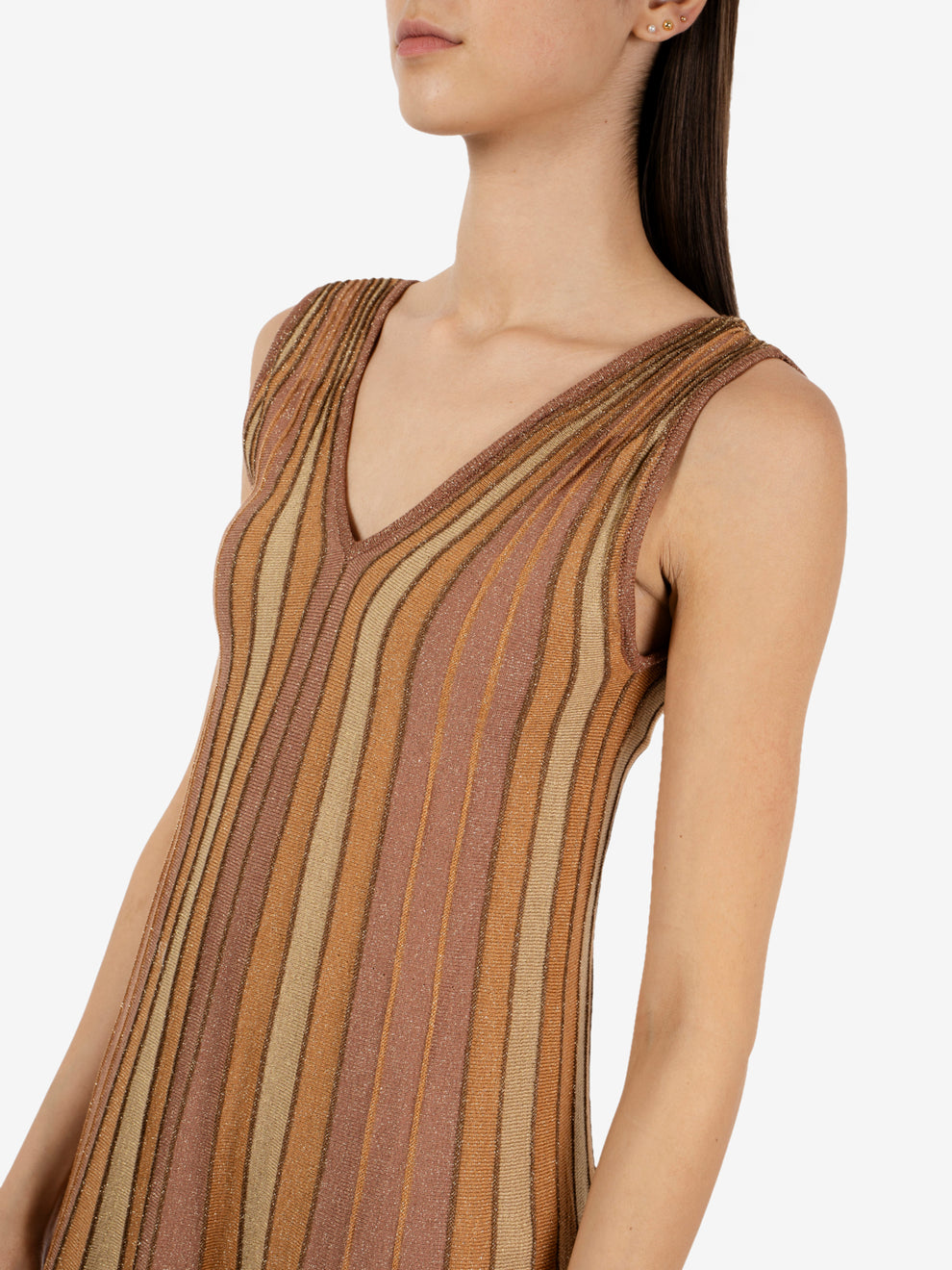 Maxi dress lurex tan gold / summer