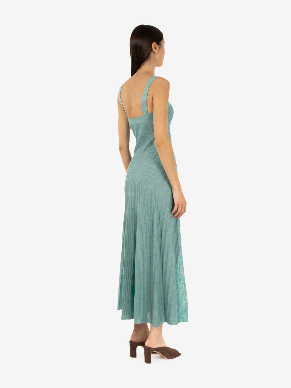 Teal lurex maxi dress