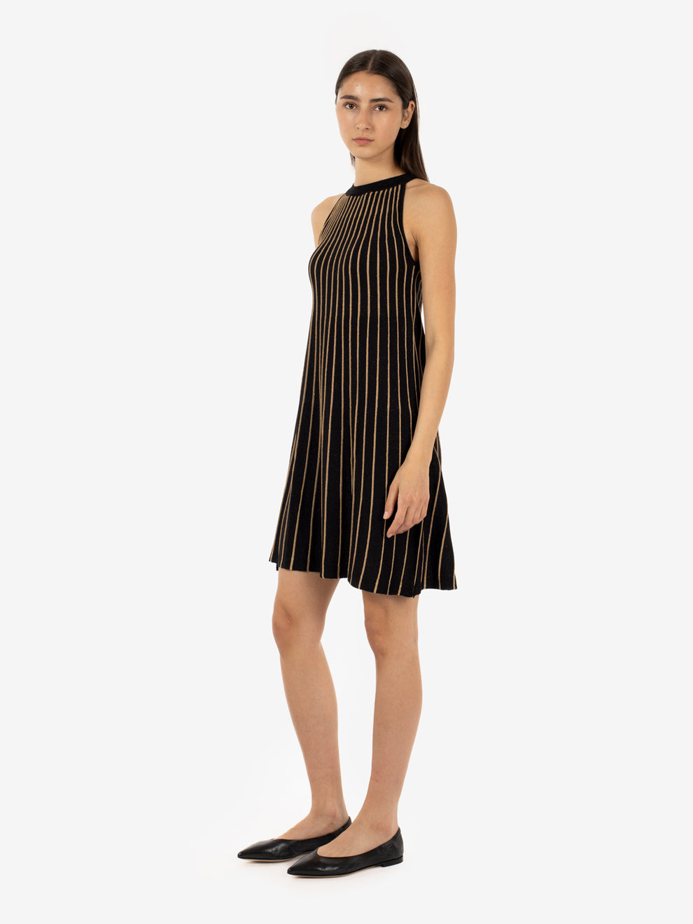 Black lurex mini dress