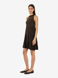 Black lurex mini dress