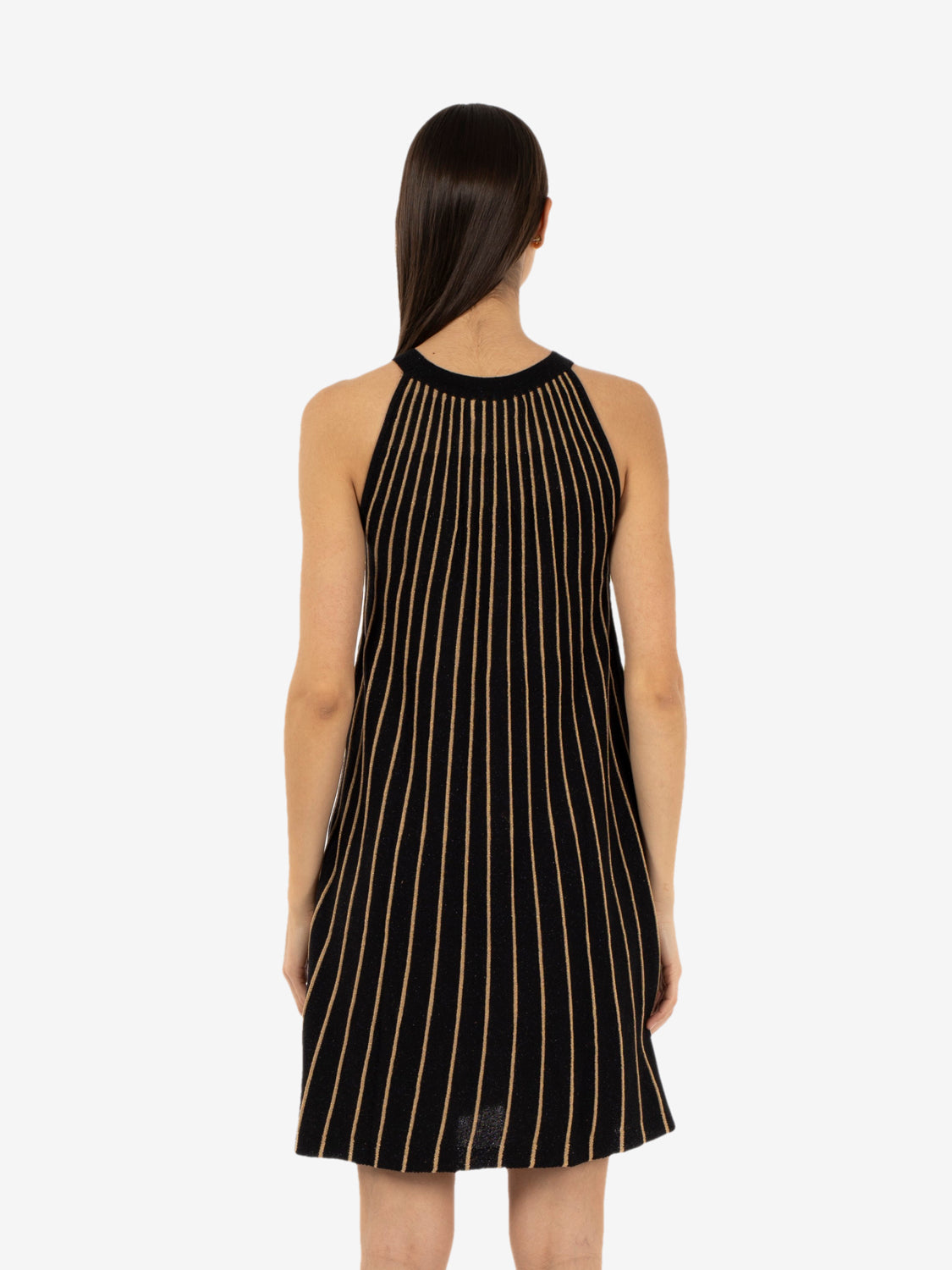 Black lurex mini dress
