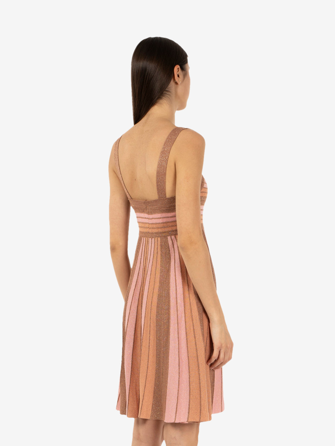 Mini dress lurex mocca / peach salmon