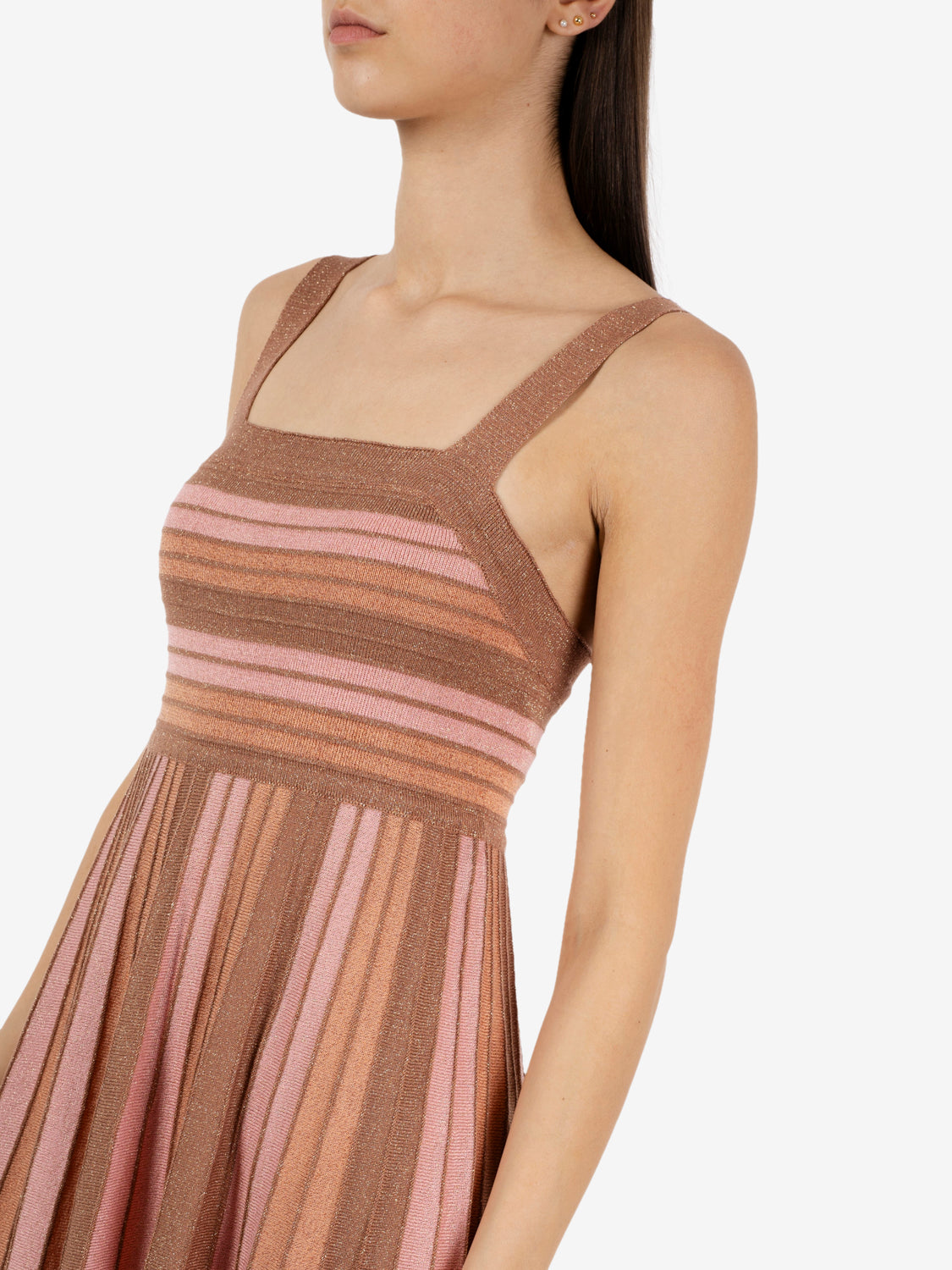Mini dress lurex mocca / peach salmon