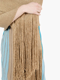 Stole with fringes with gold lamé thread