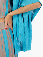 AGGEL KNITWEAR - Stola in maglia turchese