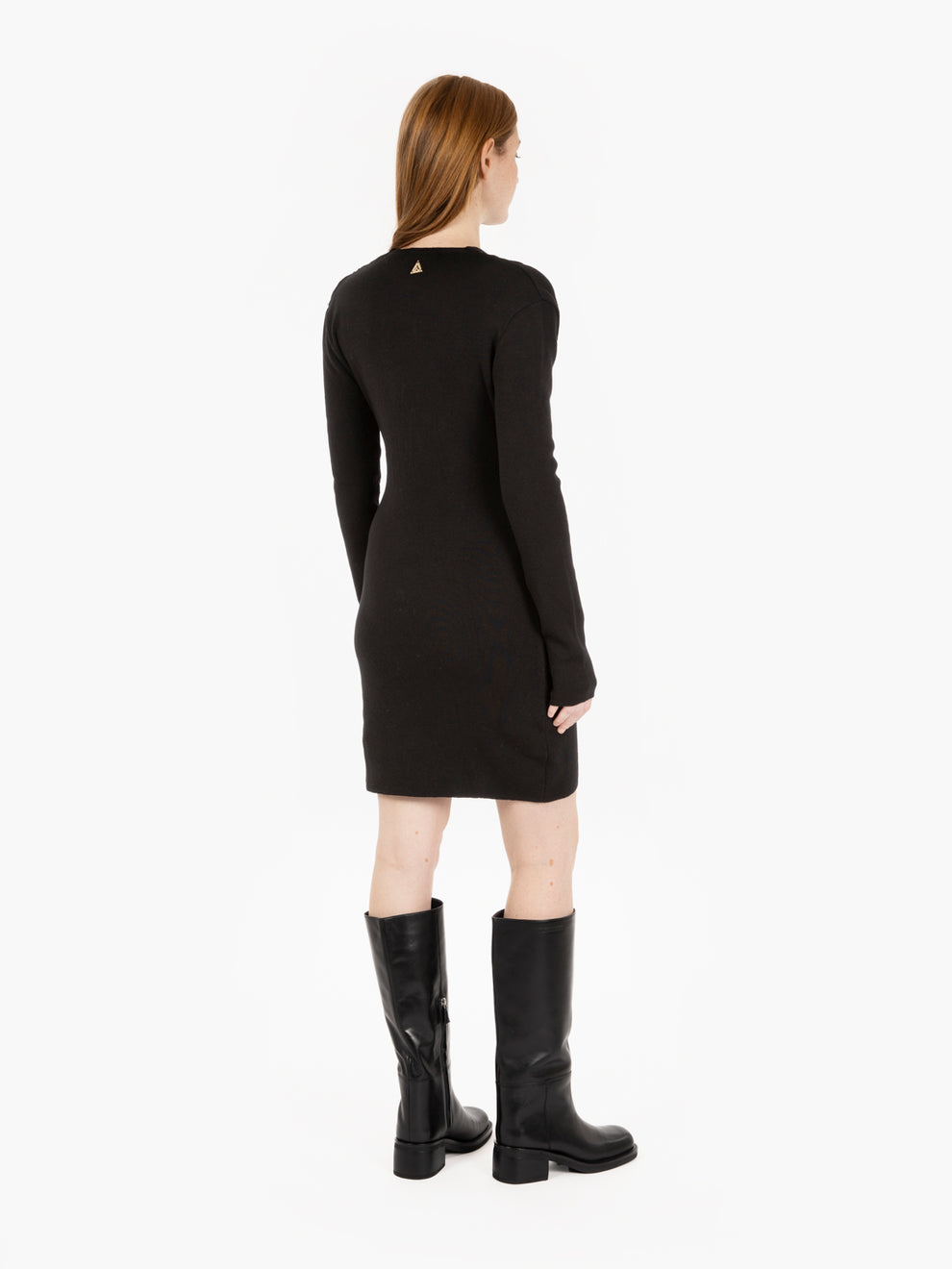 Black deep V-neck dress