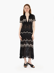 AKEP - Abito lungo in maglia a zig zag nero