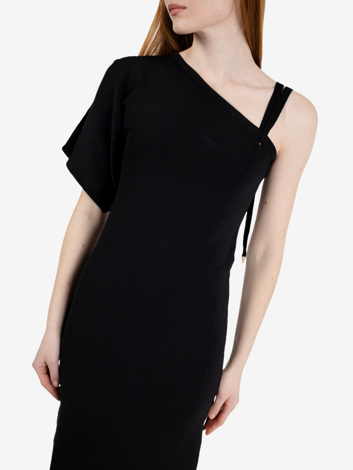 Akep - Black asymmetric midi dress
