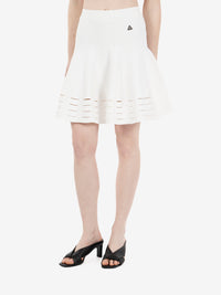 White cut-out design mini skirt