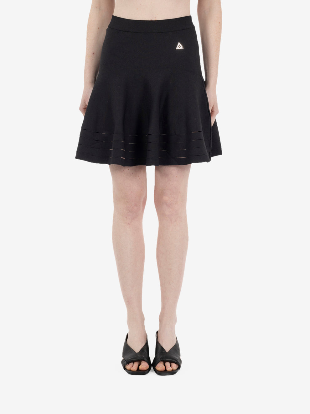 Black cut-out mini skirt