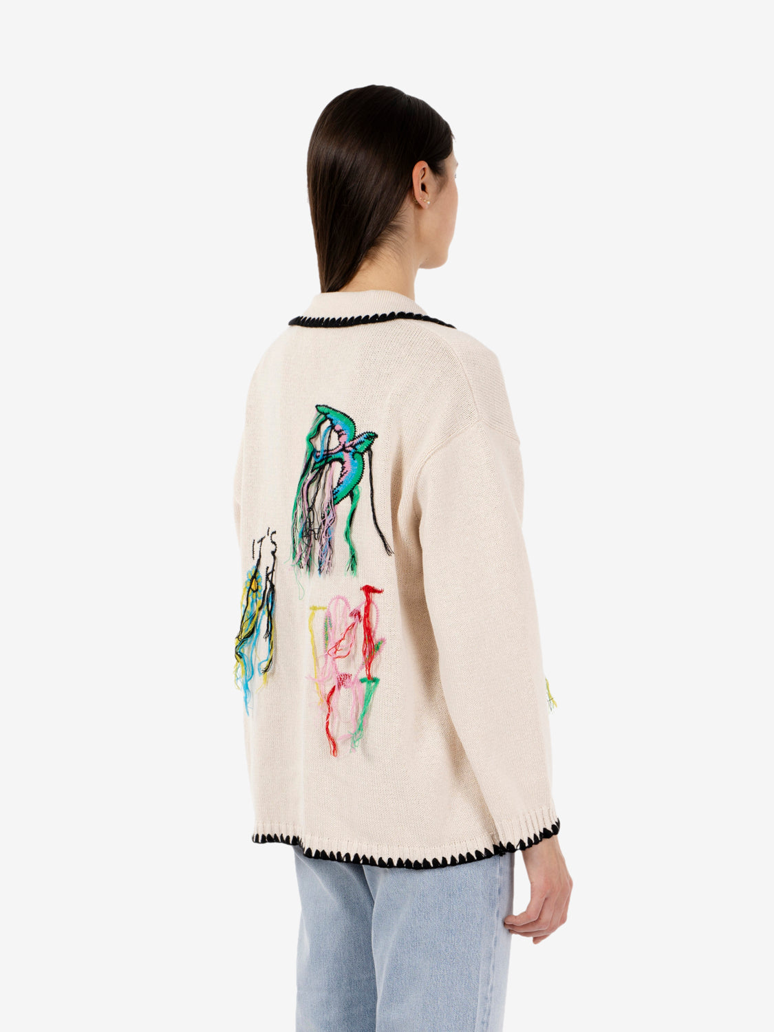 Jacket jacquard and embroidery panna