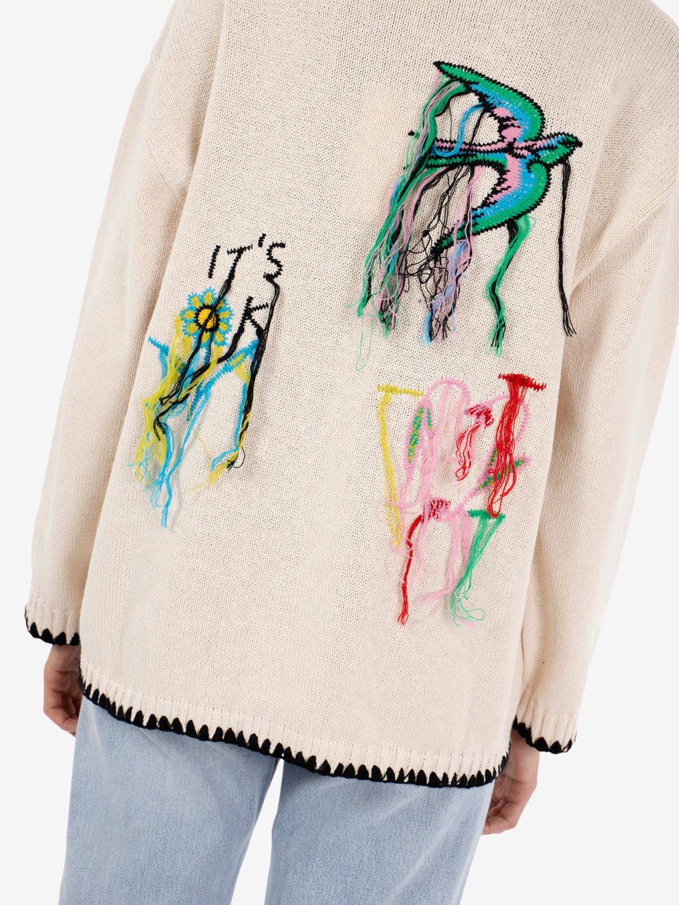 Jacket jacquard and embroidery panna