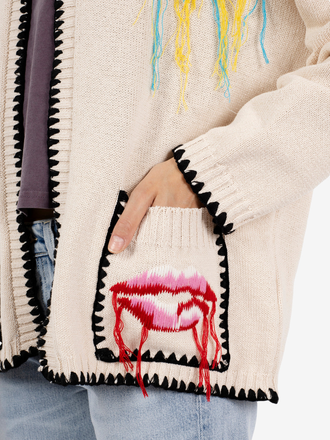 Jacket jacquard and embroidery panna