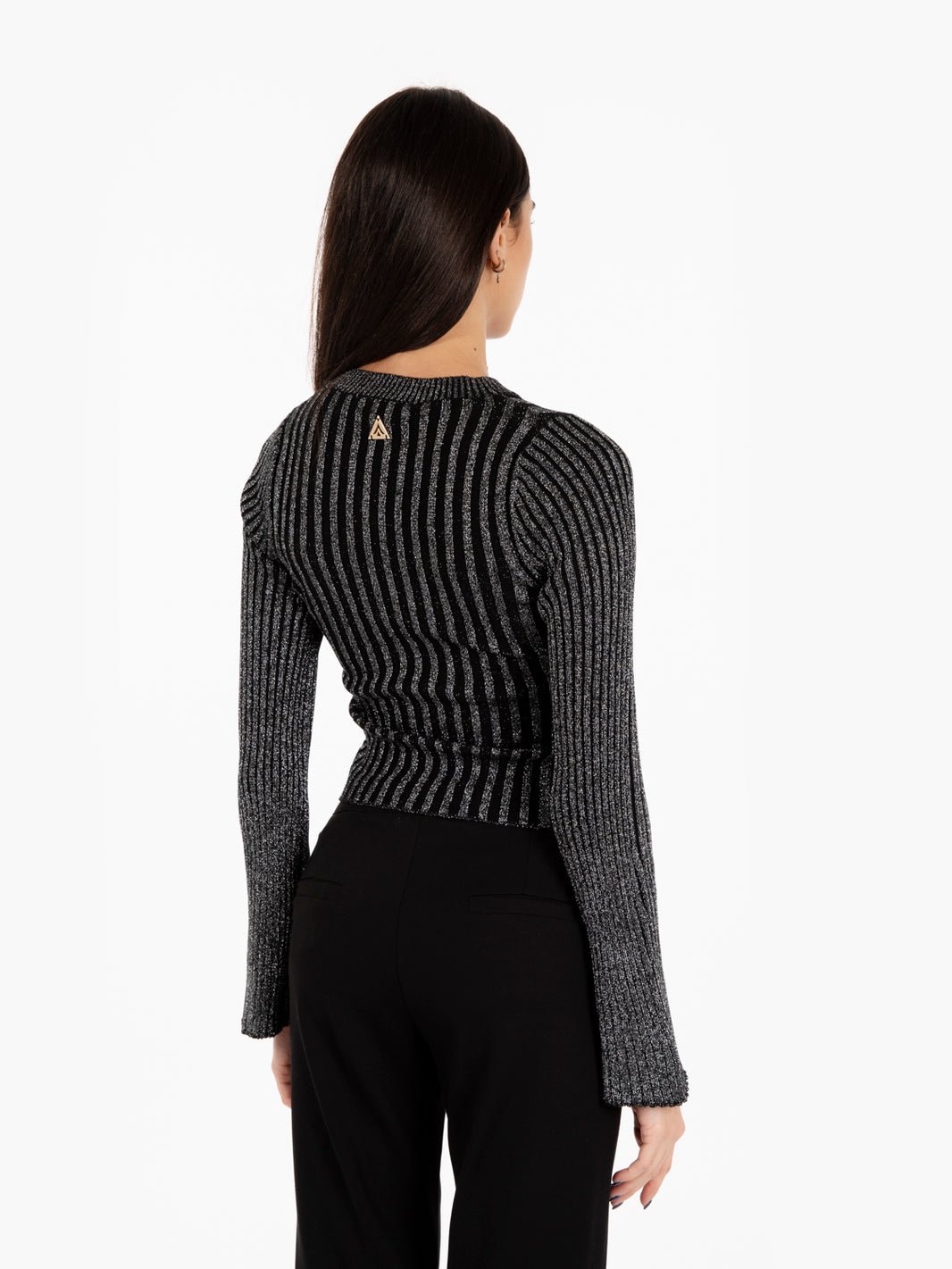 Maglia lurex nero / argento