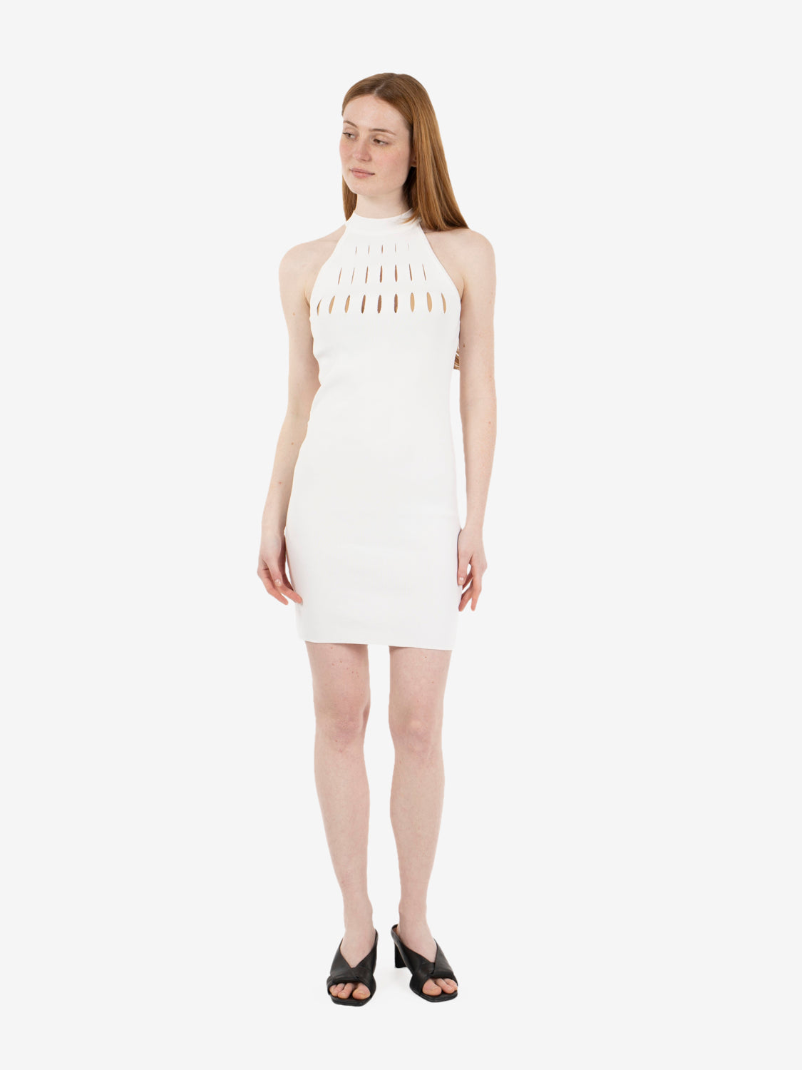 White cut-out mini dress