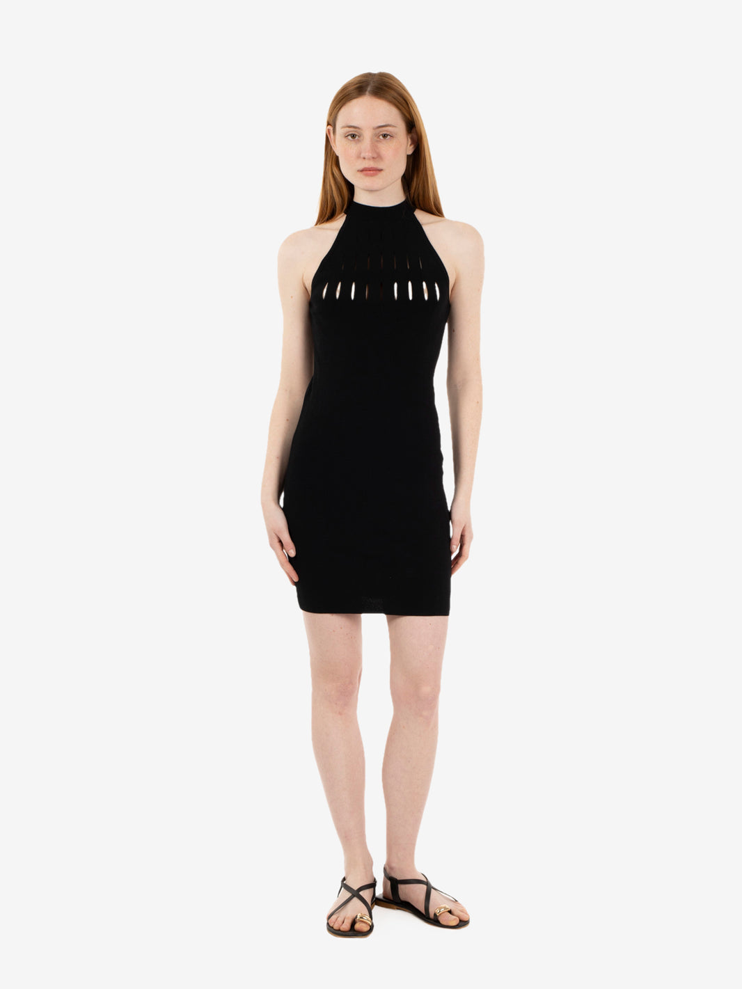 Black cut-out mini dress