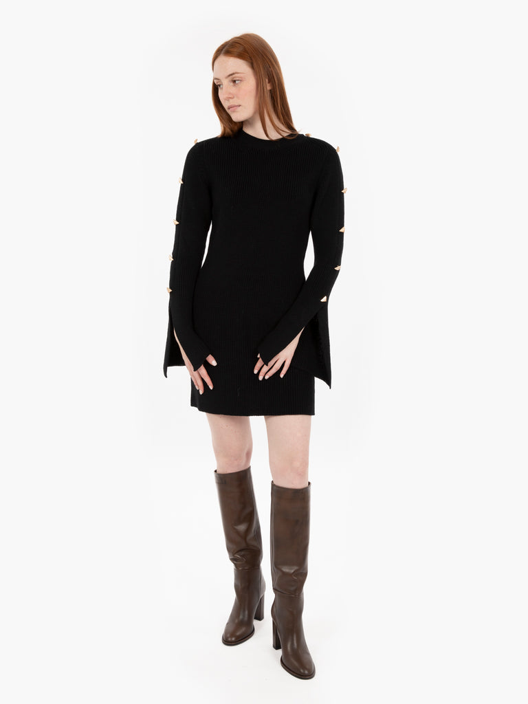 AKEP - Minidress con spacchi sulle maniche nero