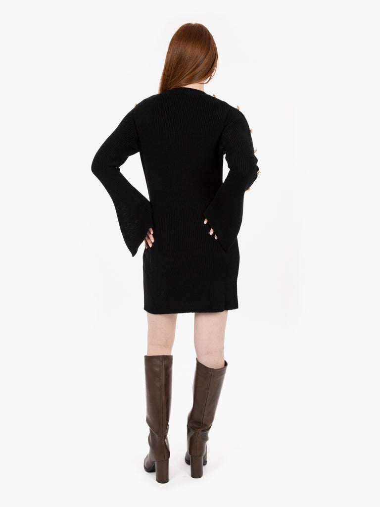 AKEP - Minidress con spacchi sulle maniche nero