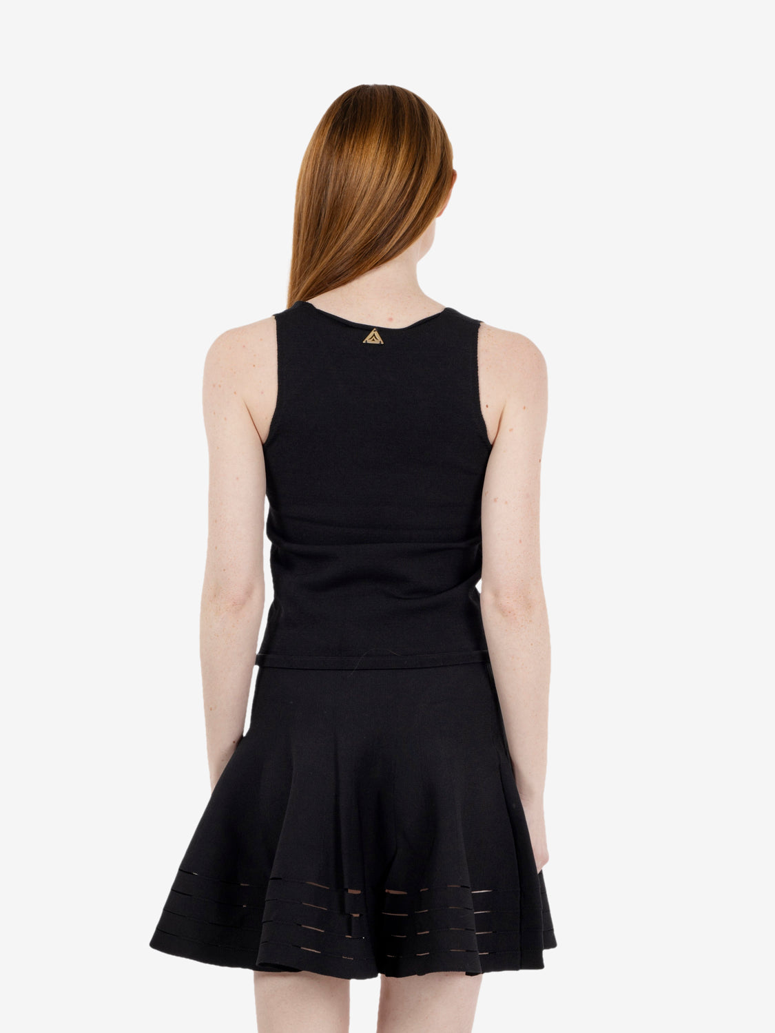 Top in maglia con scollo a V nero