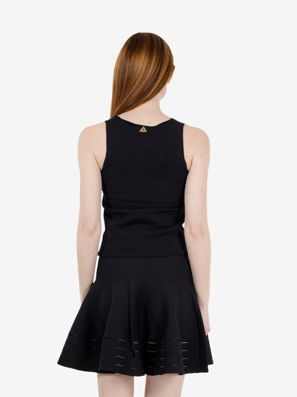 Top in maglia con scollo a V nero