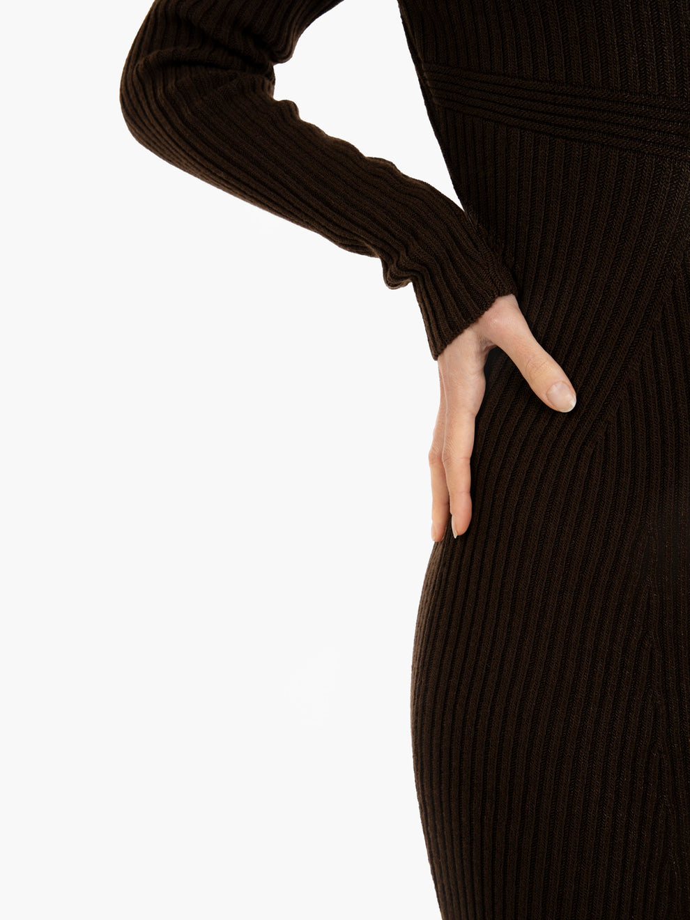 Vestito lungo con scollo a V moro