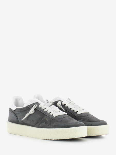 Suede delavè calf black / white