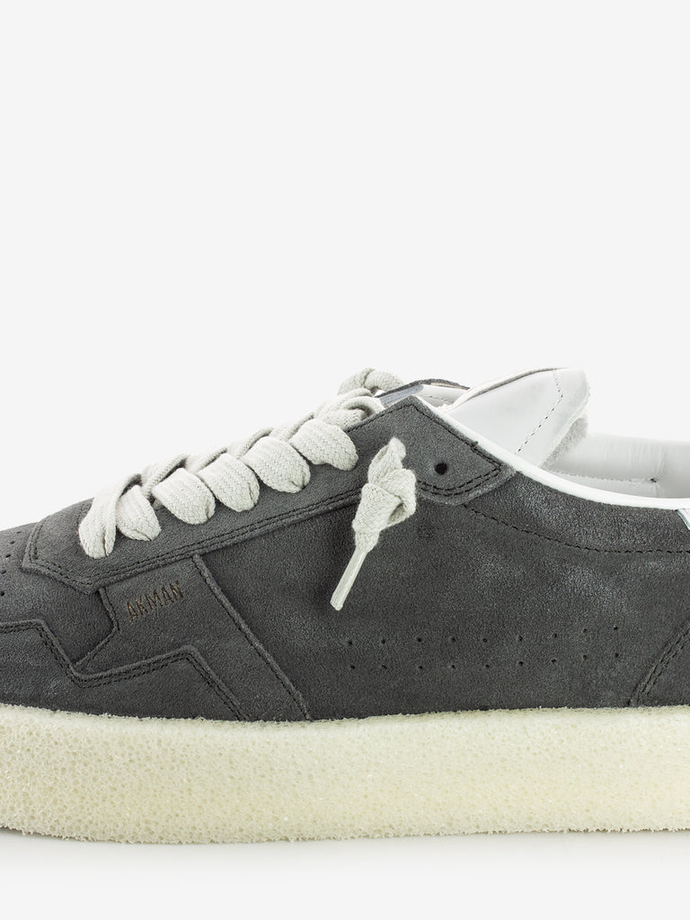 AKMAN - Suede delavè calf black / white