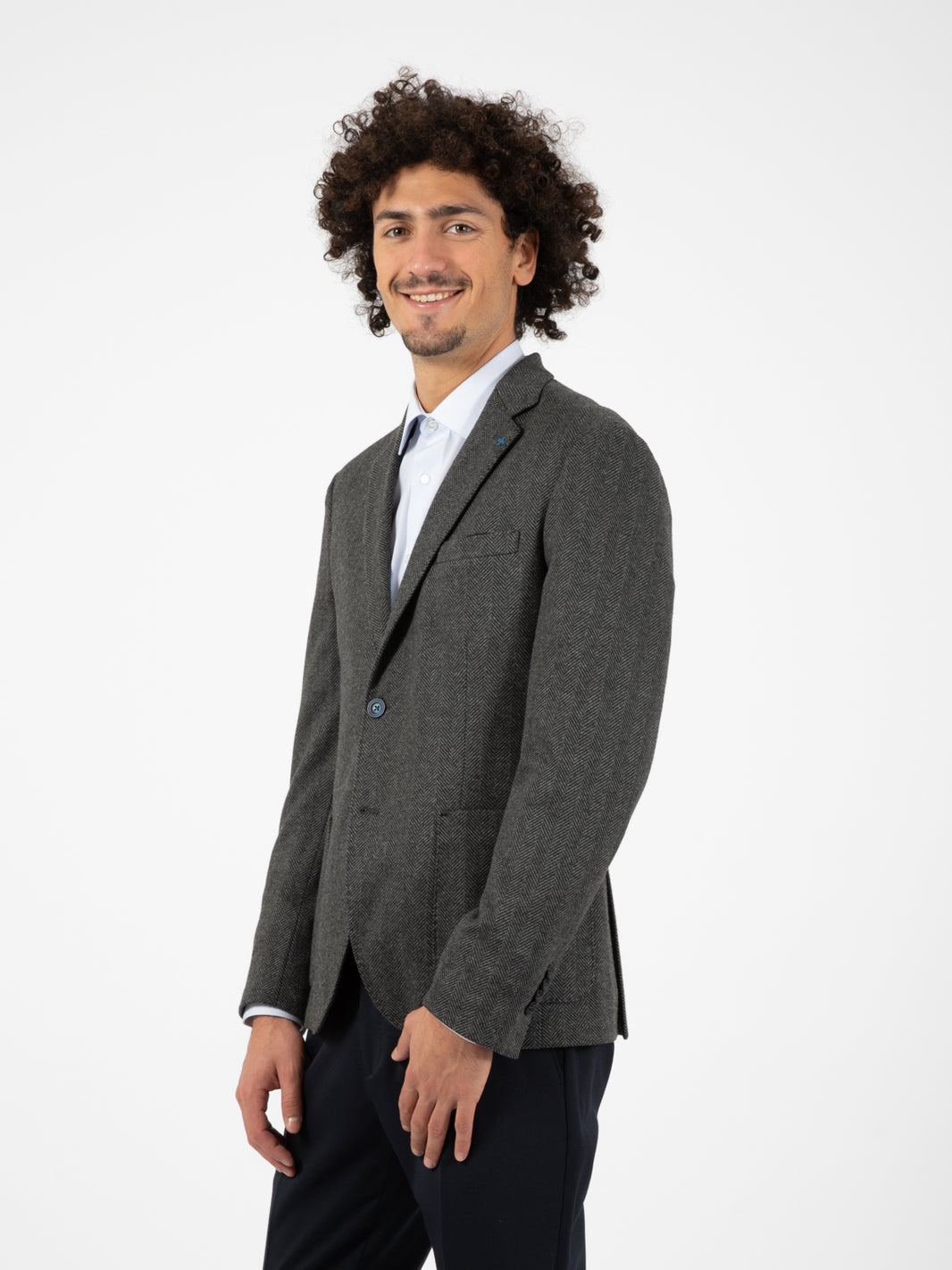 Giacca spinata jersey grigio