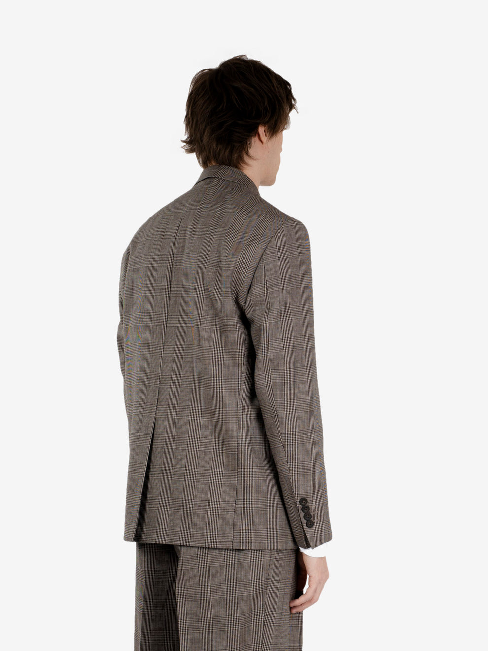 Over-sized double-breasted houndstooth dress