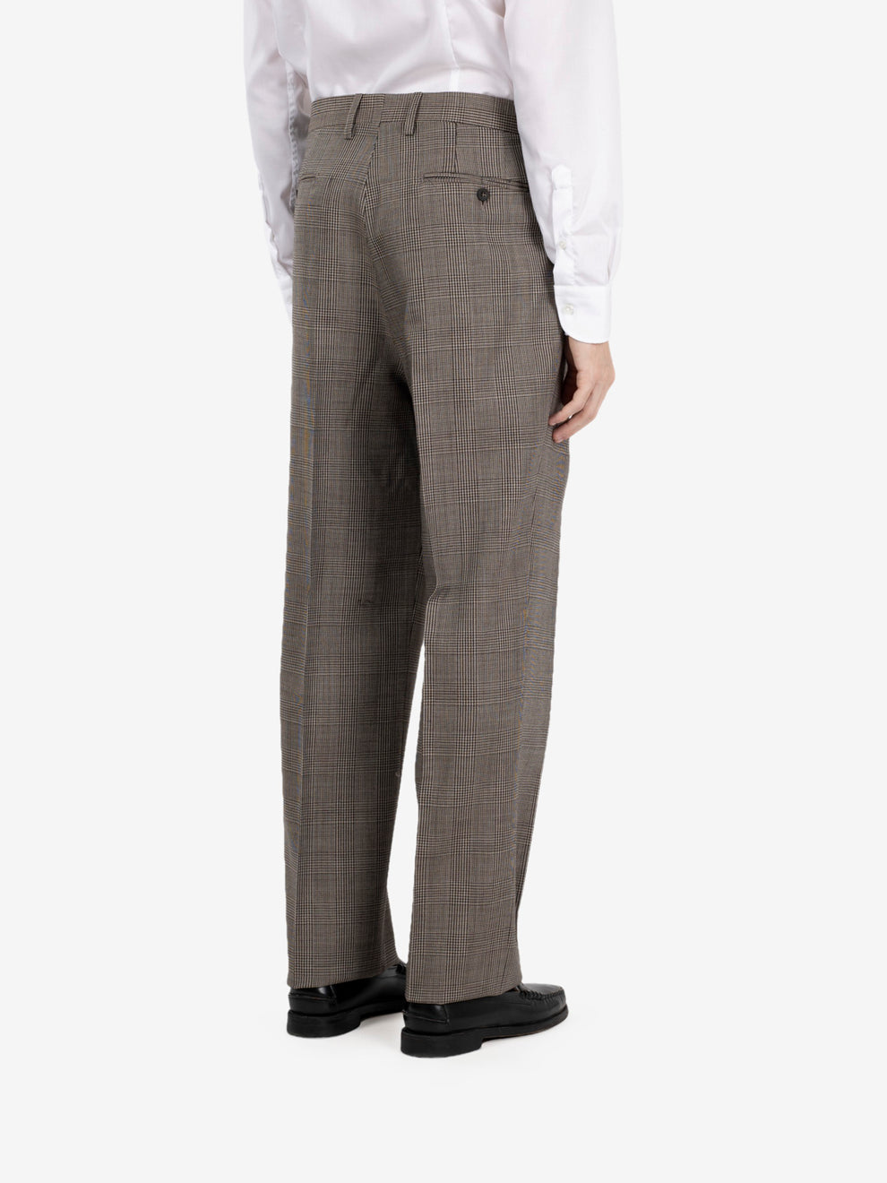 Over-sized double-breasted houndstooth dress