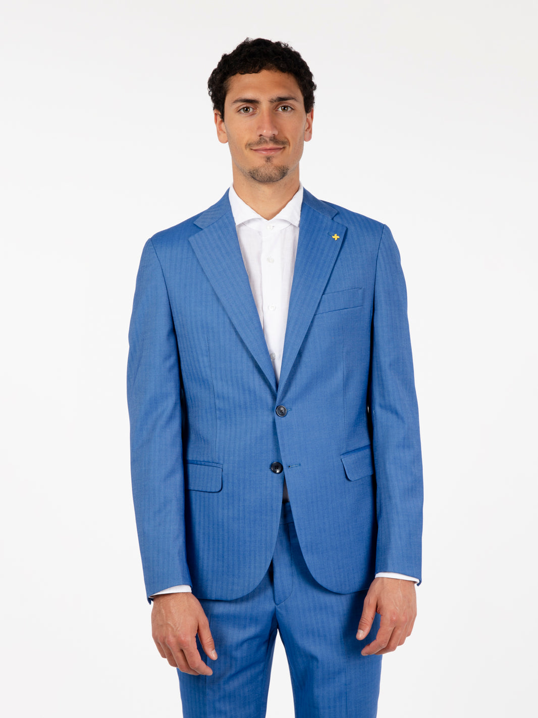 Abito gessato azzurro