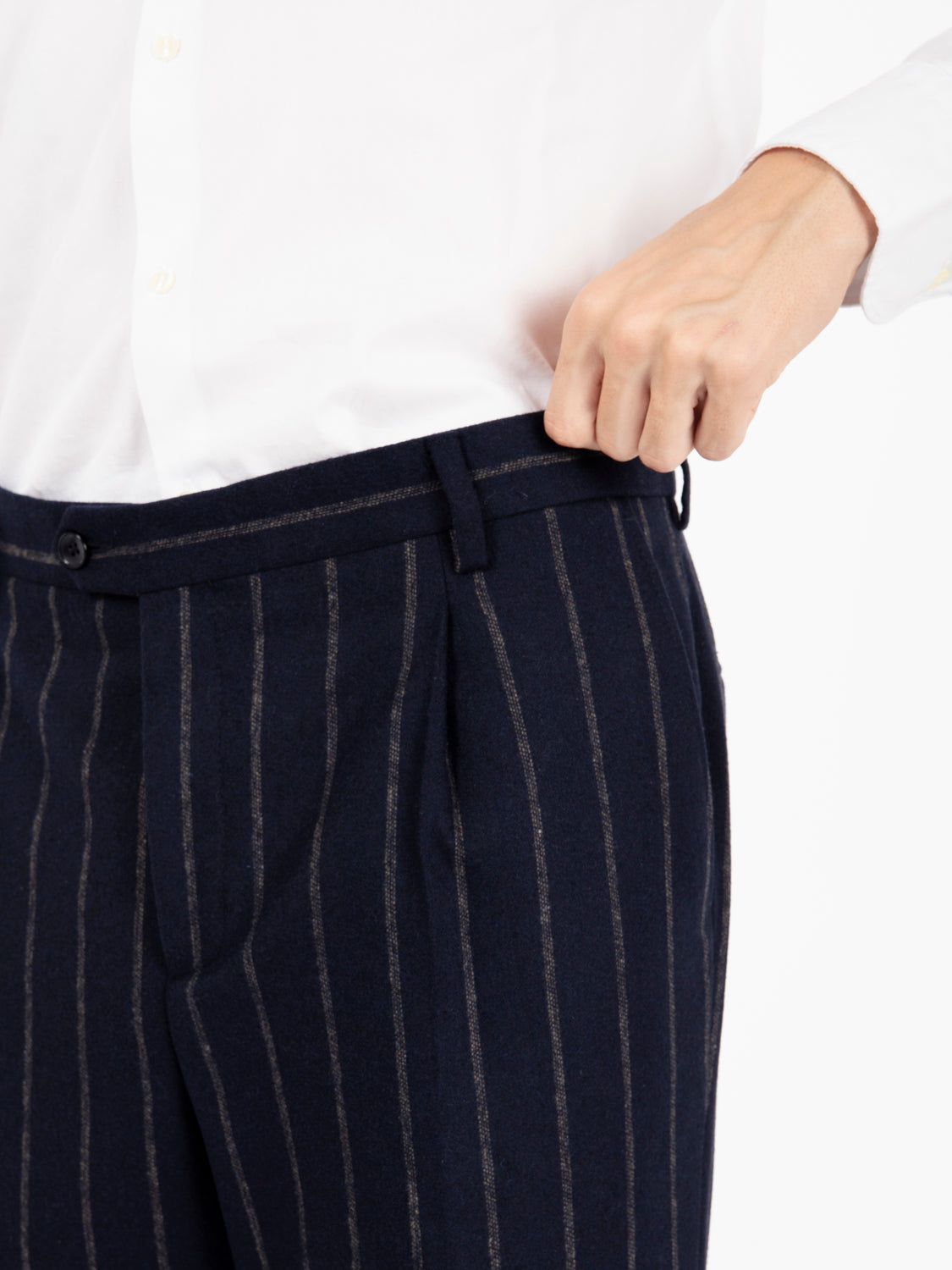 Blue Wool Blend Pinstripe Suit