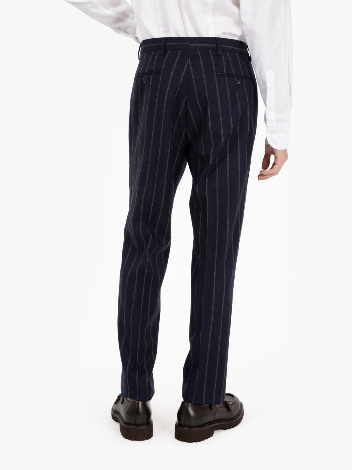 Blue Wool Blend Pinstripe Suit
