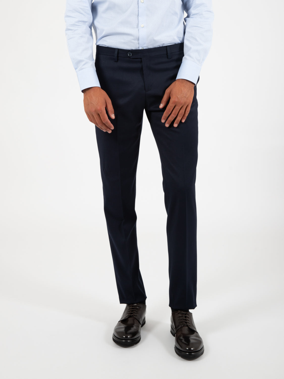 Abito giacca pantalone in lana blu