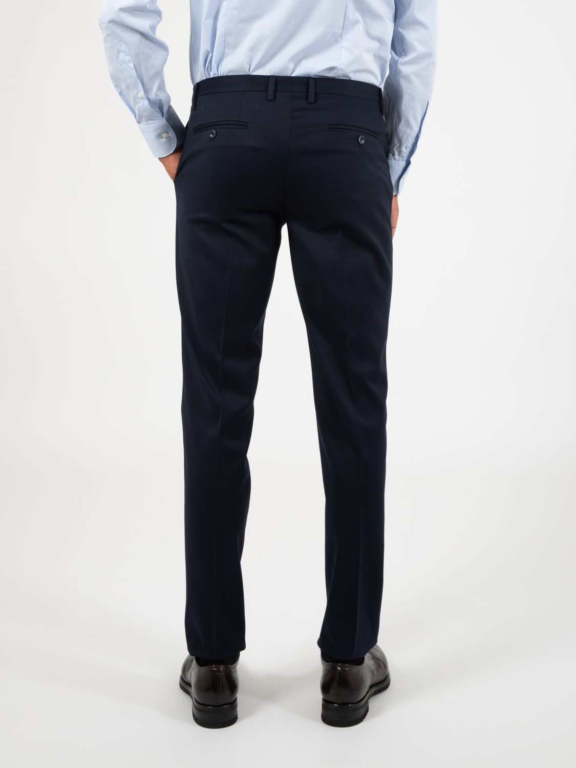 Abito giacca pantalone in lana blu