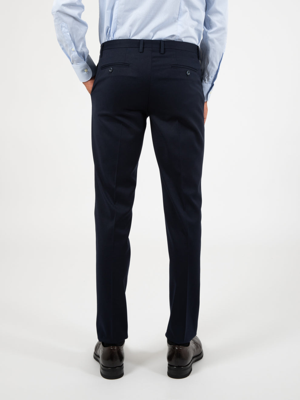 Abito giacca pantalone in lana blu