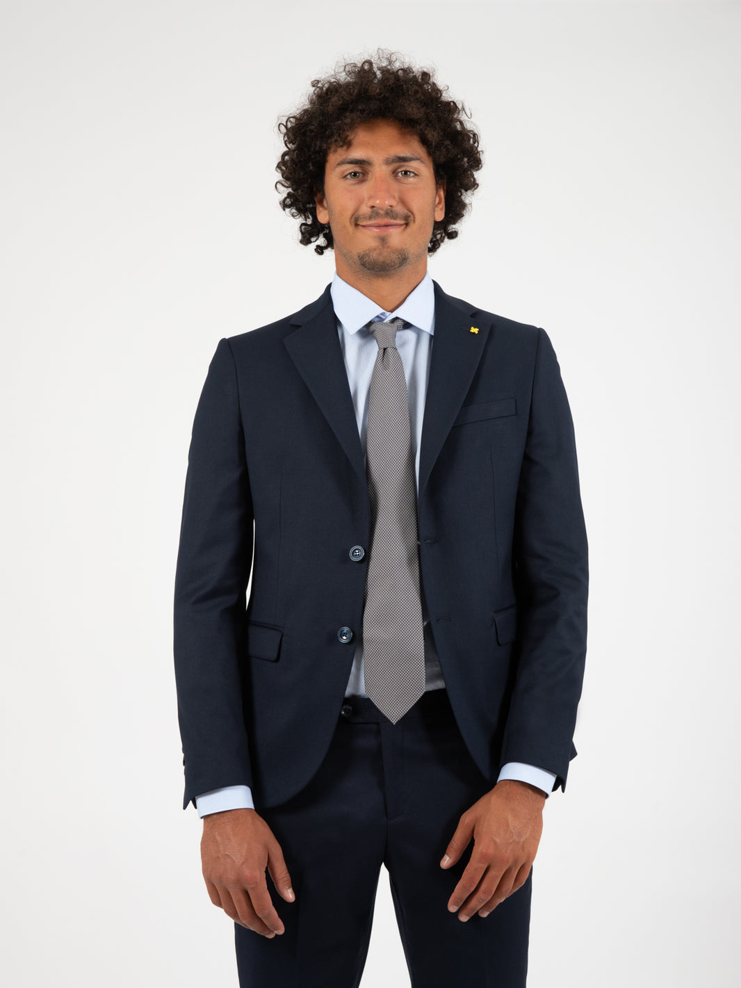 Abito giacca pantalone in lana blu